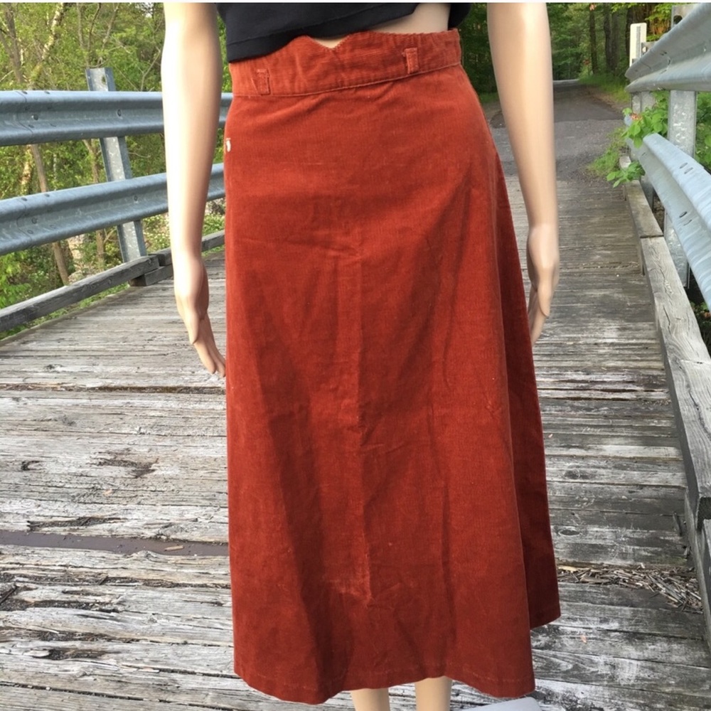 Vintage burnt orange corduroy skirt size s